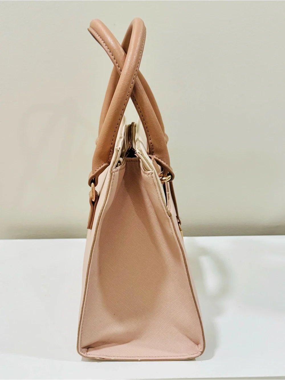 GUESS Blush Pink Satchel Tote | New | Gold Hardware | Structured Handbag